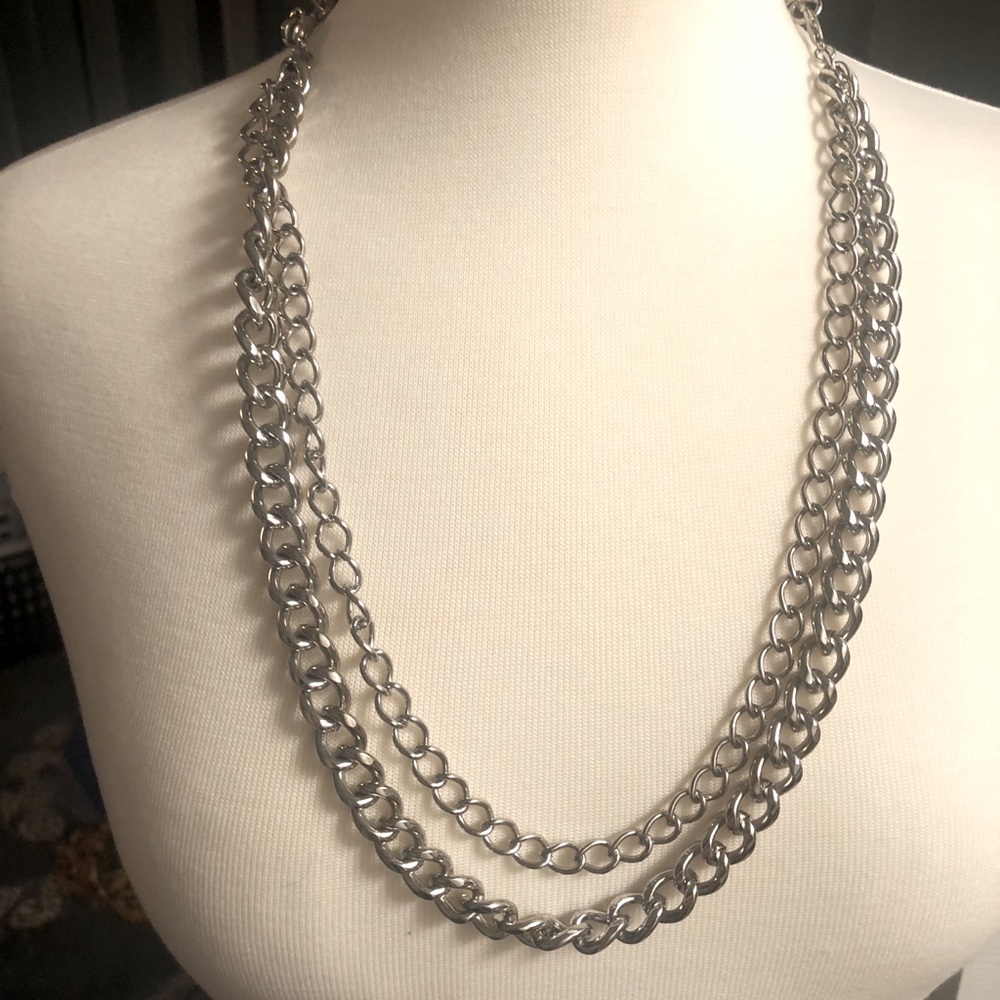 Stella and Dot silver tone necklace/bracelet